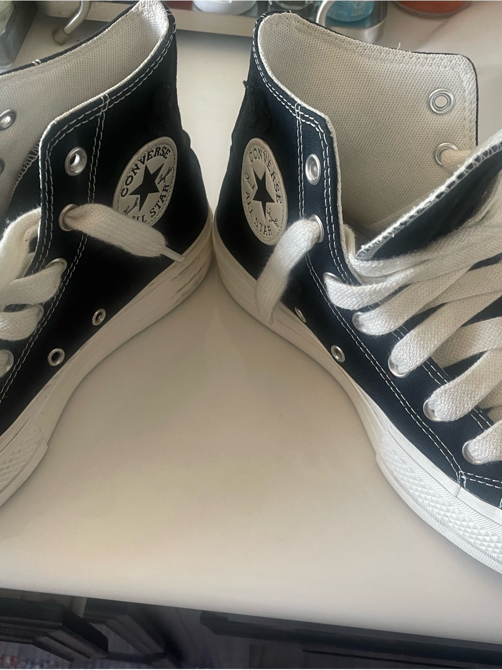 Converse 3D Floral High Top Platform Chucks in Black and White - like new!